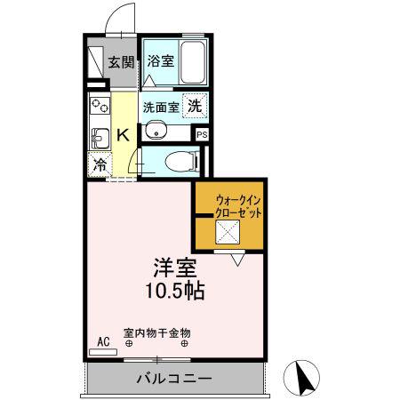 セレッサウーノ(1K/1階)の間取り写真