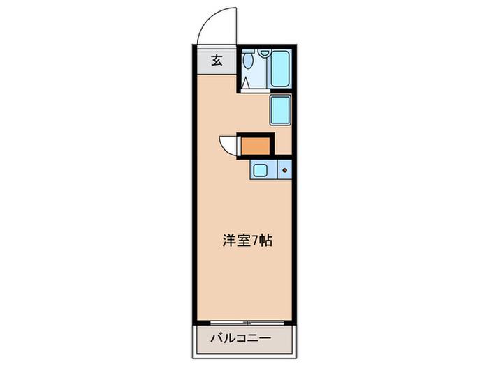 ハイツ青葉(ワンルーム/3階)の間取り写真