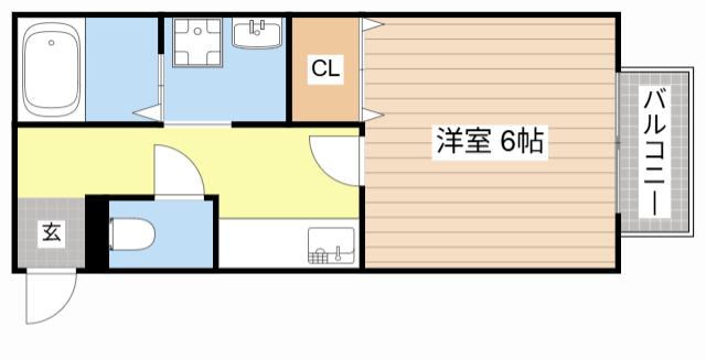 レークアイ(1K/1階)の間取り写真