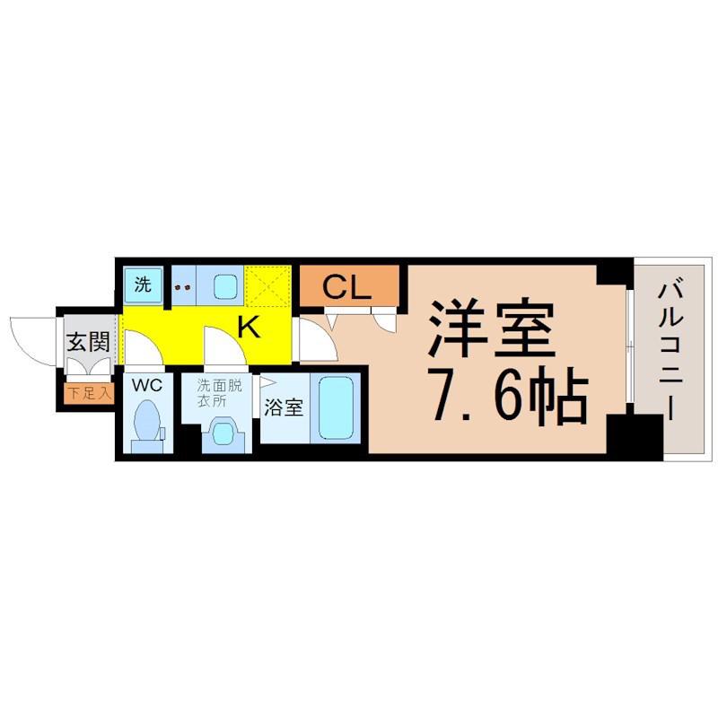 プレサンスTHE久屋大通レジェンド(1K/8階)の間取り写真