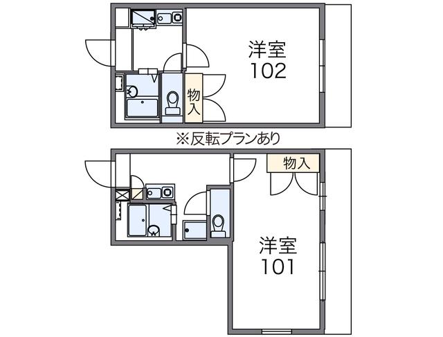 レオパレス麻生(1K/2階)の間取り写真