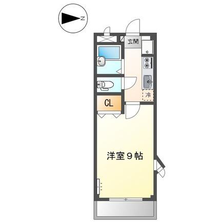 サンコートF(1K/2階)の間取り写真