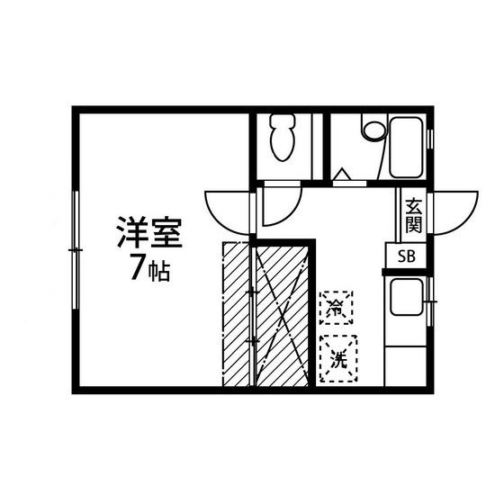ティエラ青葉(1K/1階)の間取り写真