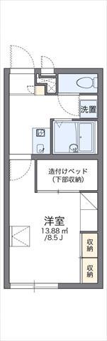 レオパレスグランディール(1K/1階)の間取り写真