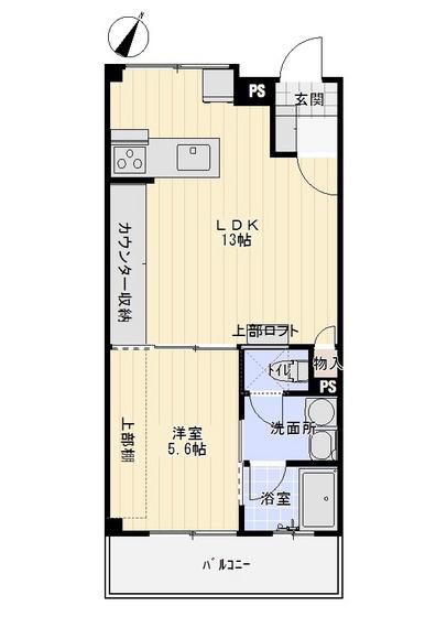 TAKEFIVEB棟(1LDK/2階)の間取り写真