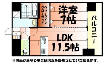 LEON篠崎橋(1LDK/9階)の間取り写真