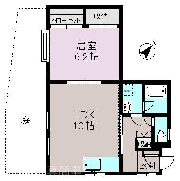 メゾンC(1DK/1階)の間取り写真