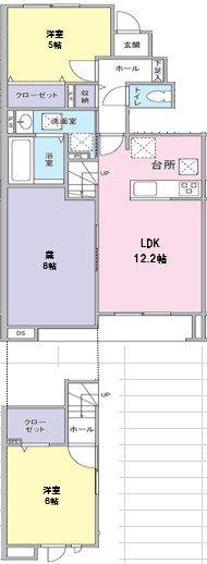 オーチャードI(2LDK/1階)の間取り写真