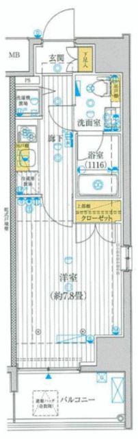 プレール・ドゥーク豊洲II(1K/2階)の間取り写真