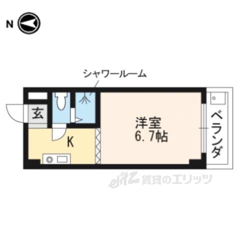 グランタック東山(1K/4階)の間取り写真