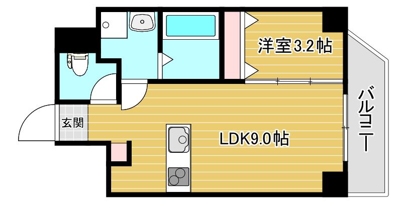 LA BENTEN(1LDK/8階)の間取り写真