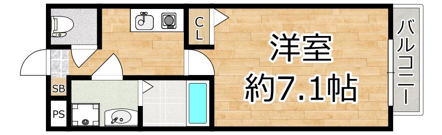 グランエクラ加島II(1K/3階)の間取り写真
