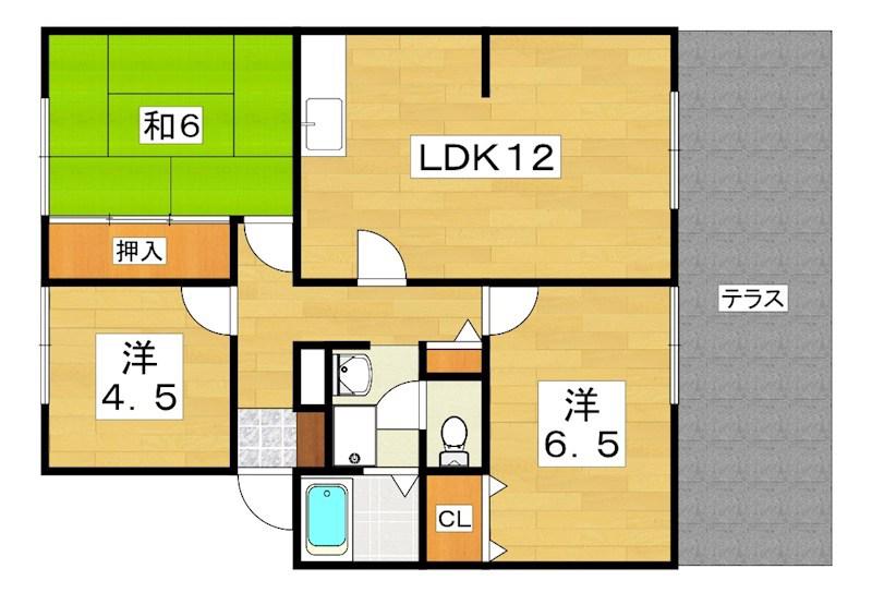 サンビレッジ東神田B棟(3LDK/1階)の間取り写真