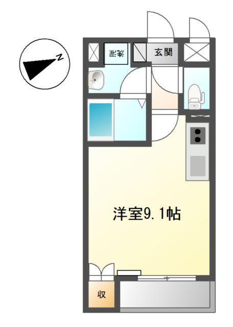 AMEIJIA玉川学園(ワンルーム/3階)の間取り写真