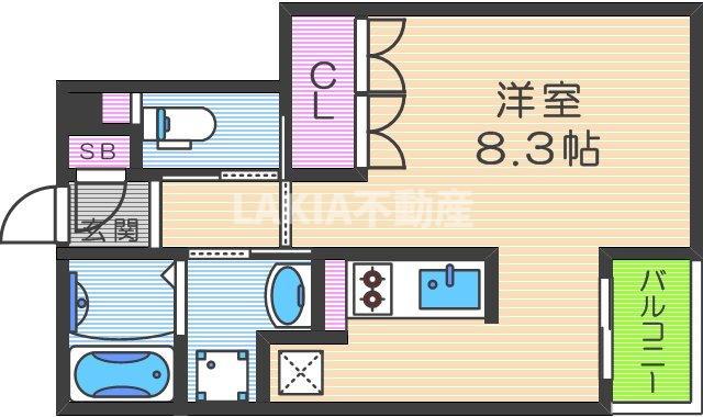 ザ・プラザ東上町(ワンルーム/2階)の間取り写真