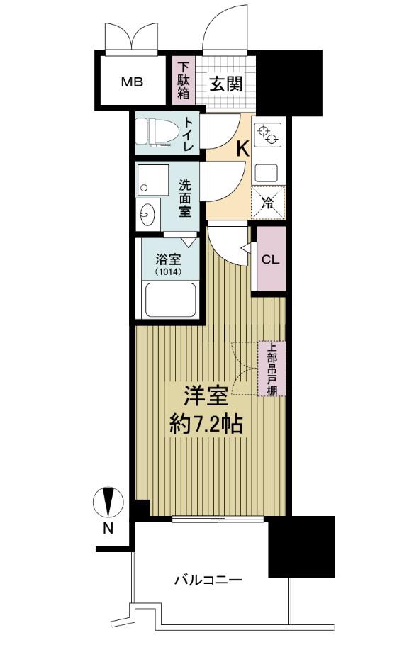 セレニテ本町東リアン(1K/13階)の間取り写真