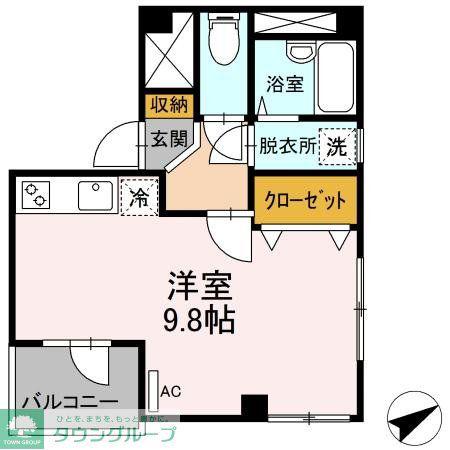 TMSOUND(ワンルーム/3階)の間取り写真