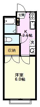 ハイツみどり(1K/2階)の間取り写真