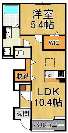 フォレスト宝塚Ⅱ(1LDK/1階)の間取り写真