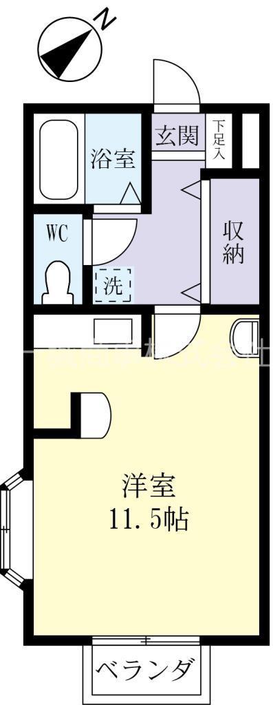 ホープホームA(ワンルーム/2階)の間取り写真