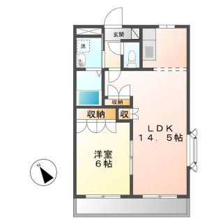 クオリティーヒルズ(1LDK/1階)の間取り写真