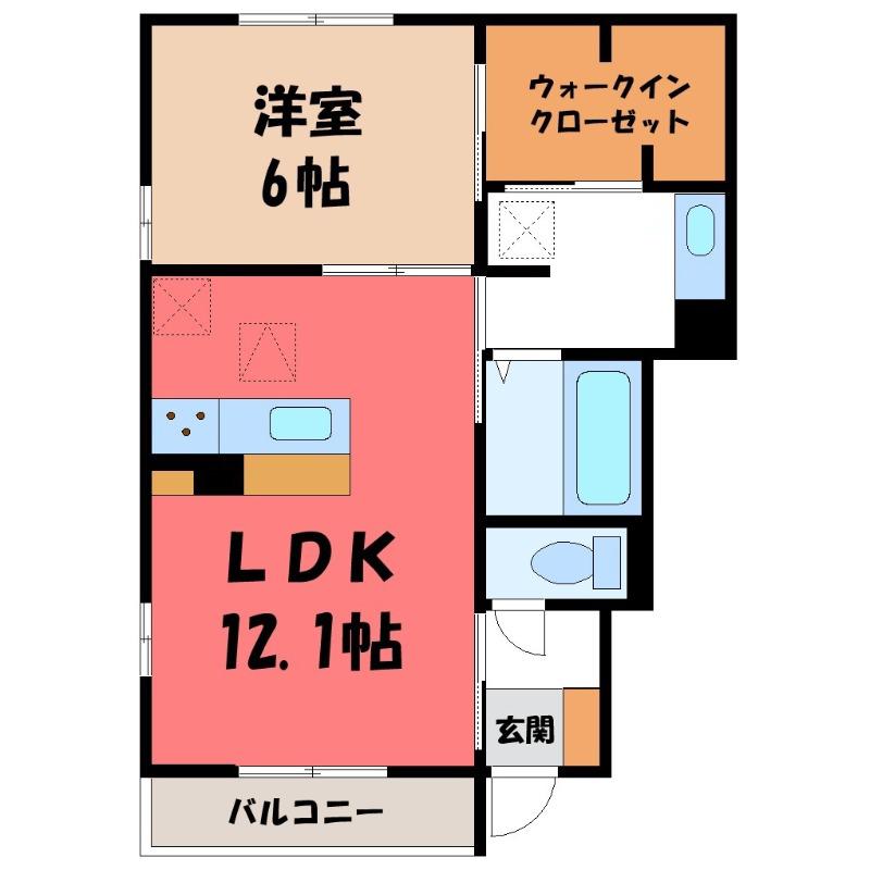 リジェール吹上(1LDK/1階)の間取り写真