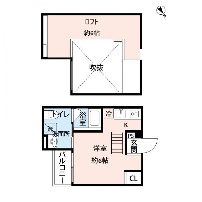 LATELIER M(1K/2階)の間取り写真