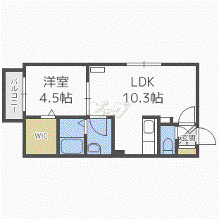 セブンスコート琴似(1LDK/2階)の間取り写真