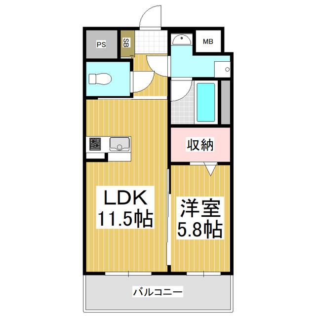 コンフォーティア広丘野村(1LDK/3階)の間取り写真