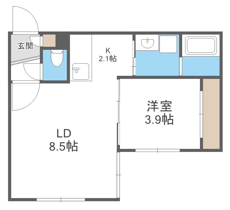 SCHLOSS(1LDK/4階)の間取り写真