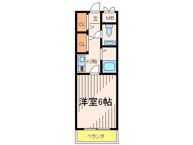 マグノリア箕面(1K/3階)の間取り写真