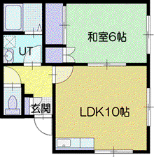 佐々木共同マンション(1LDK/2階)の間取り写真
