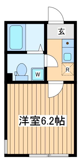 ブラウニーヒノ(1K/1階)の間取り写真