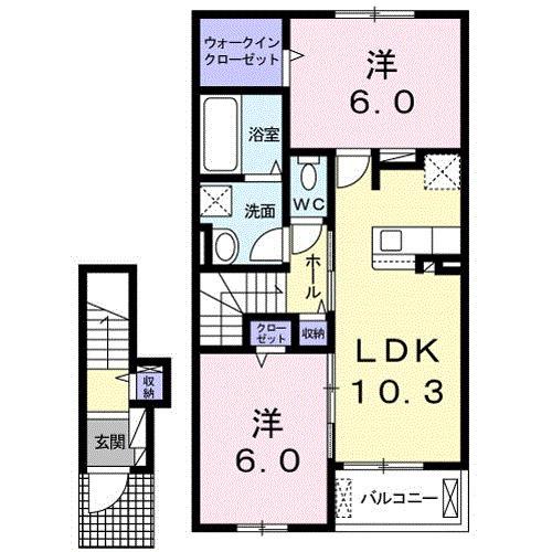 グランツIII(2LDK/2階)の間取り写真