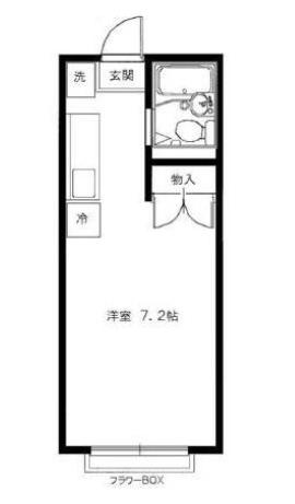 エステート東洋(ワンルーム/1階)の間取り写真