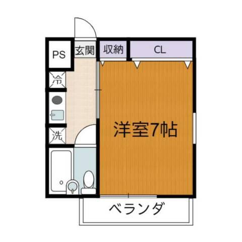 ベルエール調布(1K/1階)の間取り写真