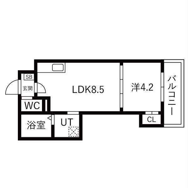 AXIA CITY 神戸松原(1LDK/1階)の間取り写真