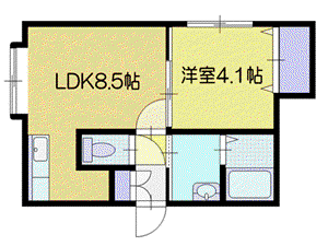 ステーションフロント(1LDK/2階)の間取り写真