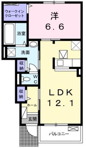 ココン III(1LDK/1階)の間取り写真