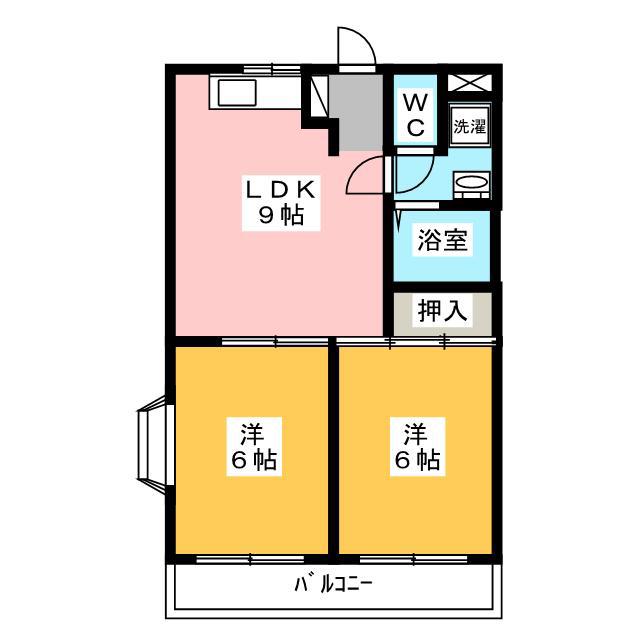 OPUS 1(2LDK/2階)の間取り写真