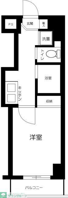 スカイコートヌーベル神田(1K/4階)の間取り写真