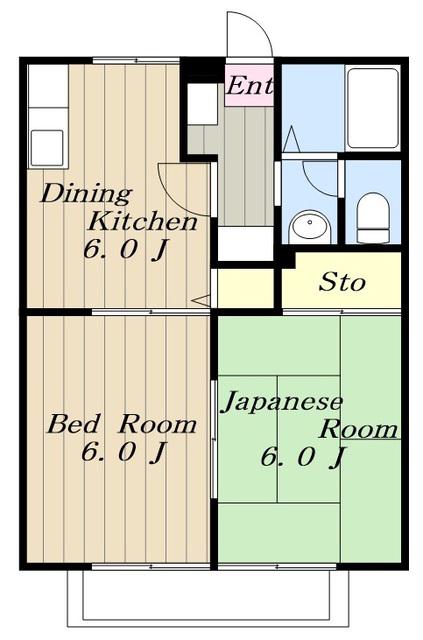 ディアコート大蔵(2DK/1階)の間取り写真