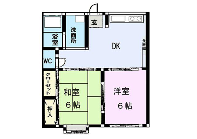 グリーンパレスN(2DK/2階)の間取り写真