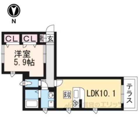 シャーメゾンOZAKI(1LDK/2階)の間取り写真