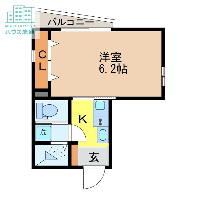 AVENIR平野町(1K/2階)の間取り写真