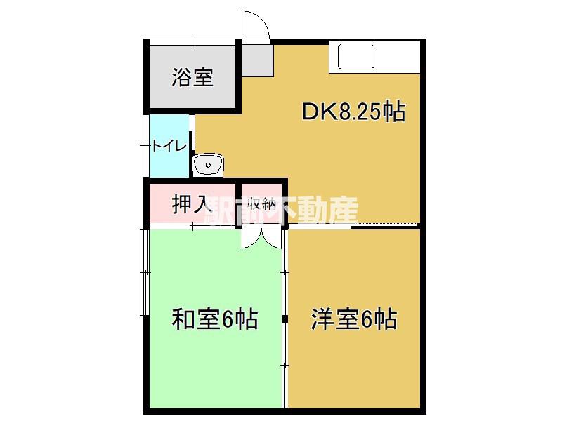 菊水コーポラス(2DK/2階)の間取り写真
