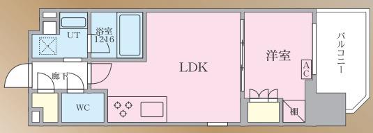 エヌズパークレジデンス新宿御苑(1LDK/4階)の間取り写真