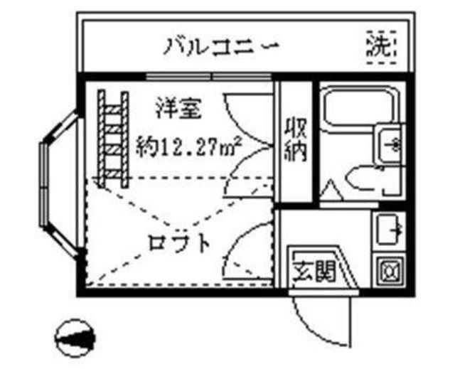 ライフピアパラダイス(1K/2階)の間取り写真