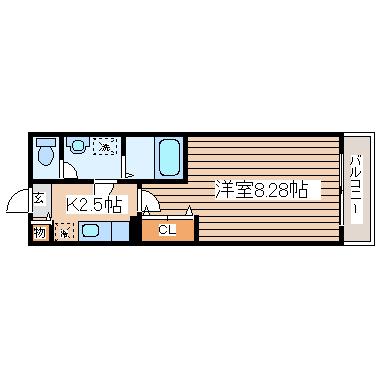クレフラスト北山駅前(1K/1階)の間取り写真