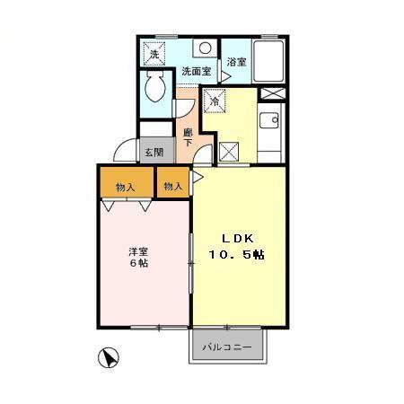 グラン・ルミエール(1LDK/1階)の間取り写真